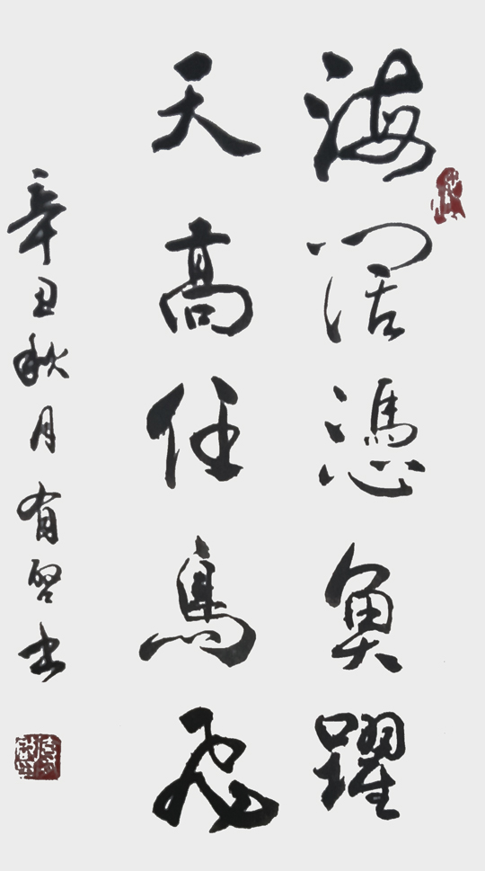 玄有启作品10《海阔凭鱼跃 天高任鸟飞》